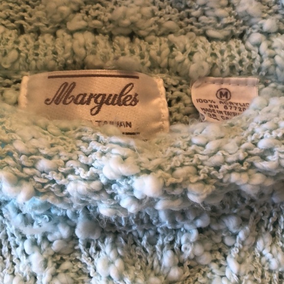 Vintage Sweater Margules 80’s Bubble Knit Textured Blue Green Rolled Neck Short - Picture 2 of 5